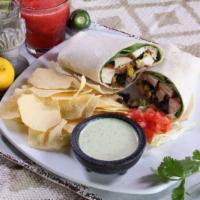 California Burrito · One large flour tortilla, filled with your choice of chicken or
beef smothered with your ch...