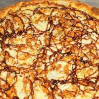 BBQ Chicken Pizza - Large · Chicken, carmelized onions, ＆ bbq sauce.
