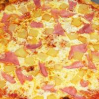 Hawaiian Pizza - Large · Ham, pineapple, mozzarella, ＆ red sauce.
