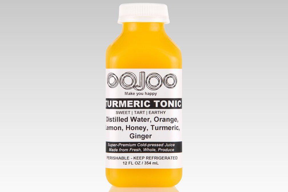 Turmeric Tonic [D1] · Ingredients: Purified Water, Orange, Lemon, Local Honey, Turmeric, Ginger.

[SWEET  TART  EARTHY].

A healthy dose of cold-pressed Turmeric. blended with distilled water, orange juice, lemon juice and ginger, and sweetened with wildflower honey. The new Boss of Turmeric refreshment. 

PERISHABLE - KEEP REFRIGERATED.