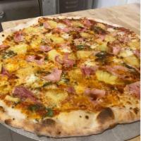 18″ Large Hawaiian Pie Pizza · Cheese, country ham, shaved pineapple, vincotto. 
