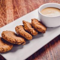 Mock Chicken Nuggets · Crispy seitan nuggets with our vegan agave Dijon BBQ dipping sauce. Vegan.