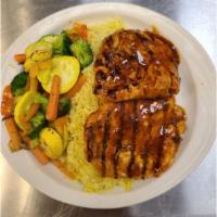 Deboned Chicken · Grilled white and dark meat chicken with garlic sauce marinated, and char-broiled with BBQ s...