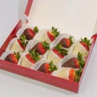 Hand-Dipped White and Semisweet Chocolate Strawberries Box · 12 count. This delicious combination includes fresh strawberries hand-dipped in gourmet semi...