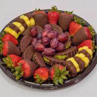 Chocolate Dipped Indulgence Platter · Treat your employees or party guests to shareable indulgence with this platter of decadent c...