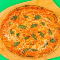  Margherita Pizza · Hand stretched dough with mozzarella cheese, tomatoes, basil, and oregano. 