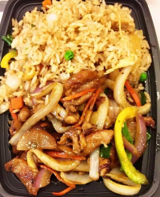 Teriyaki Chicken · grilled chicken sautéed with onion and pepper in special teriyaki sauce. served with white rice substitute fried rice for additional charge.