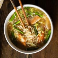 Chicken Noodle Soup · Soup that is made with chicken, broth, noodles, and vegetables. 