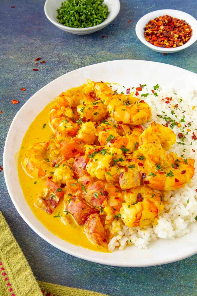 Curry Shrimp · Spicy.