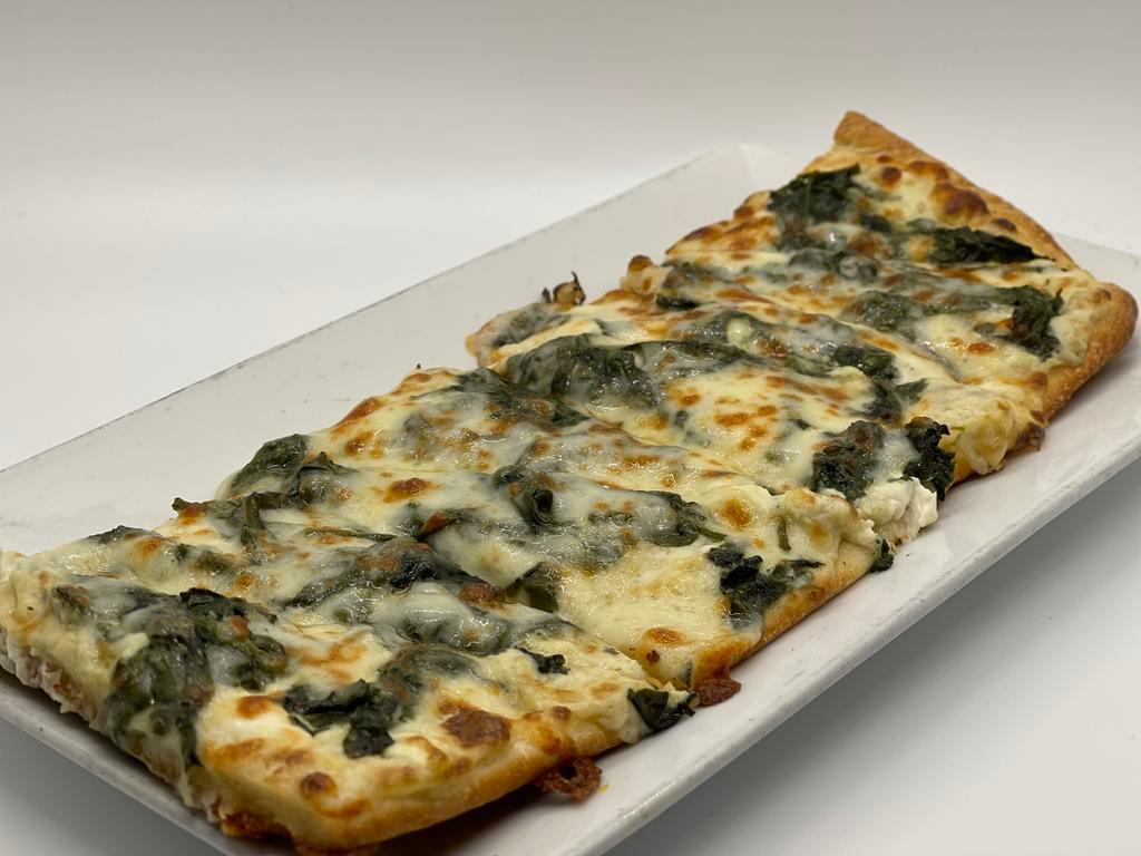 Artichoke Spin Flat Bread Starter · Garlic butter flatbread slices topped with our house-made sherries spread, artichoke, sauteed spinach and a 3 cheese blend.