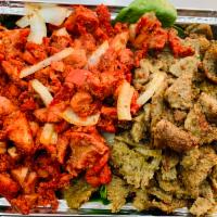Mix Over Rice Platter · Platter with chicken and lamb over your choice of rice ( yellow rice or spicy) with option o...