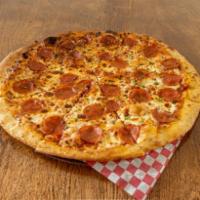 Pizza · New York style thin crust spread with our freshly made pizza sauce and topped with Mozzarell...