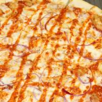 Buffalo Chicken Pizza · In house marinated and grilled lean chicken breast topped with red onions and our own spicy ...