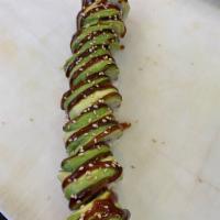 Caterpillar Rolls Plate毛虫卷 · Avocado, eel, eel sauce, seaweed, and sesame seeds. Whole roll.