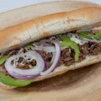 Philly Cheese Steak Sub  · Philly meat, onion, green peppers, and mozzarella cheese.