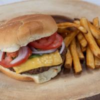 cheese burger & fries · come with cheese , tomato , onion & lettuce