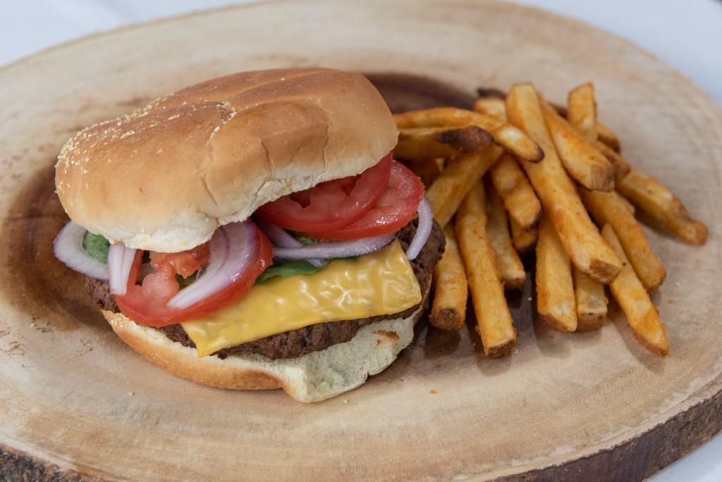 cheese burger & fries · come with cheese , tomato , onion & lettuce