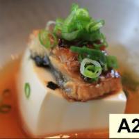 A2. Unagi Agedashi Tofu · Fried tofu with sauce.