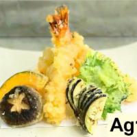 Ag1. Tempura Mori-Awase · Fried prawn and vegetables.