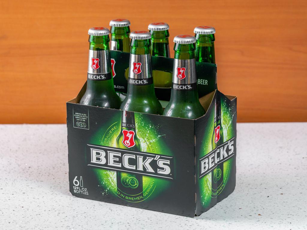 6 Pack Bottle Becks  · Must be 21 to purchase.