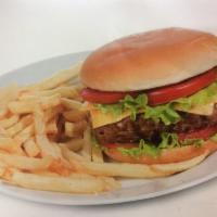 Cheeseburger Combo · Served with French fries,lettuce, tomato,pickles