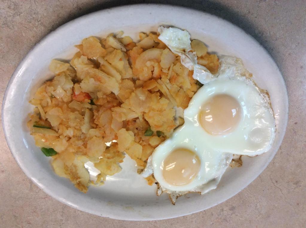 2 Eggs with Home Fries and Toast · 