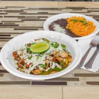 Alambres · Mixed sauteed peppers, bacon, onions, pineapple, and Oaxaca cheese. Served with rice, beans,...