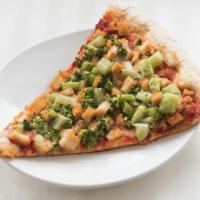 Chicken and Broccoli Pizza Slice · 