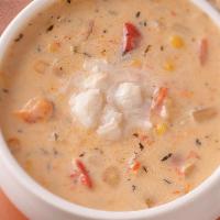 Crab Bisque Soup · Savory soup with a crab base. Thick and creamy soup. 