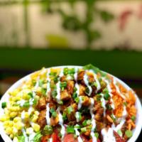My Memphis BBQ Chicken Salad · Romaine, grape tomatoes, corn, shredded carrots, shredded cheddar, scallions, BBQ grilled ch...