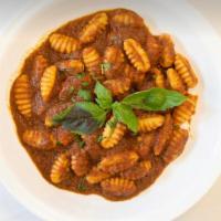 Gnocchi Alla Tiberina · homemade potato gnocchi in a fresh tomato and basil sauce