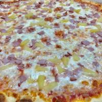 Hawaiian Pizza · Tomato sauce, mozzarella cheese, premium ham and Dole pineapple.