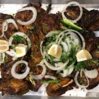 Lamb Chops Platter · Served with rice and salad.lamb meat