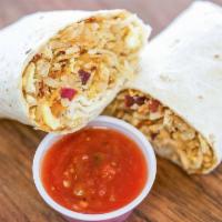 Breakfast Burrito · Comes with hash brown, egg, chili, and cheese.