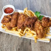 Chicken Wings with French Fries · 