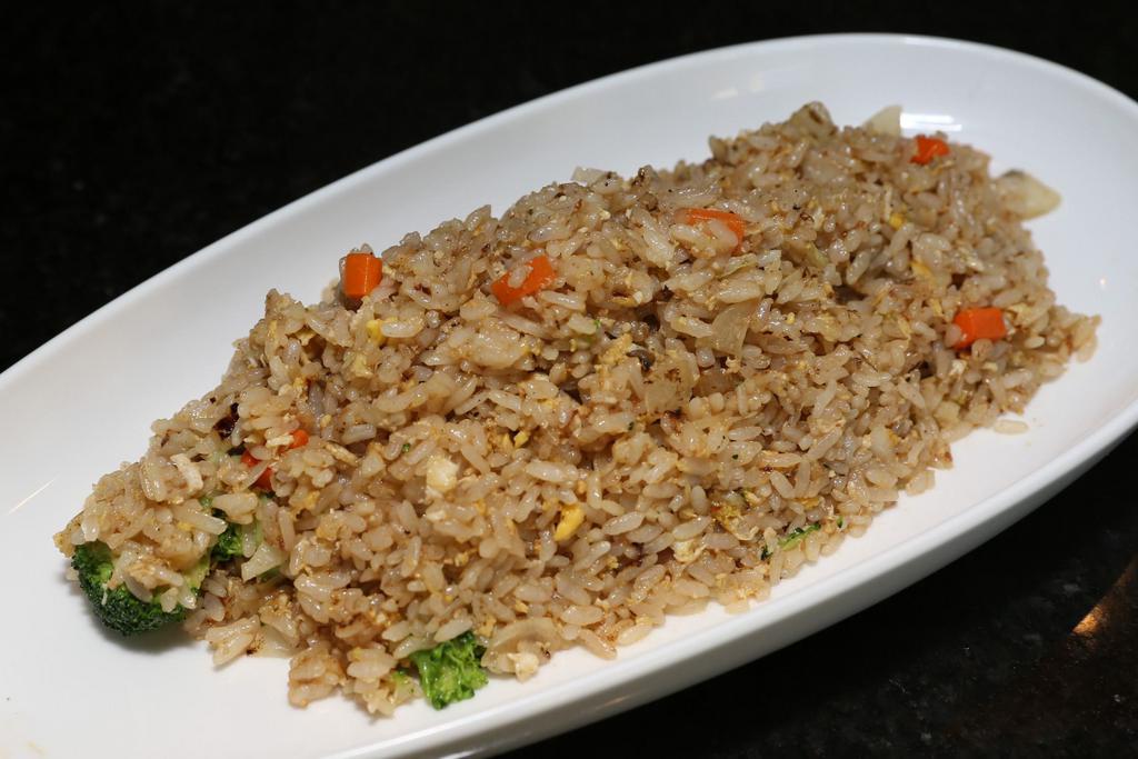 Veggie Fried Rice · Short grain Japanese rice, peas, carrot, cabbage, onions and eggs