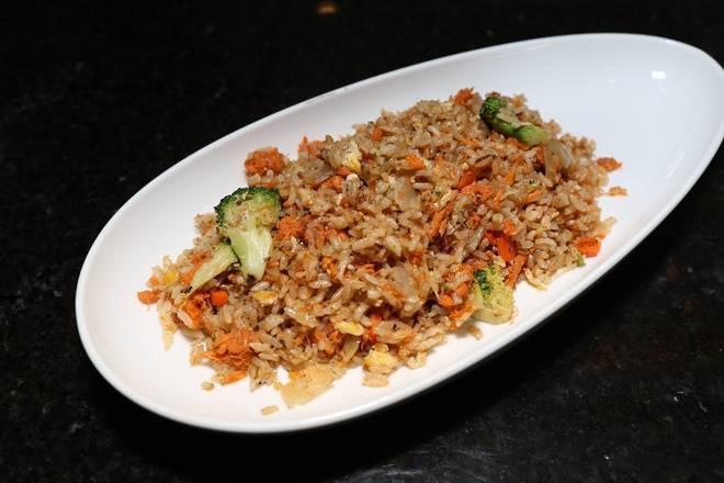 Crawfish Fried Rice · Short grain Japanese rice, peas, carrot, cabbage, onions and eggs