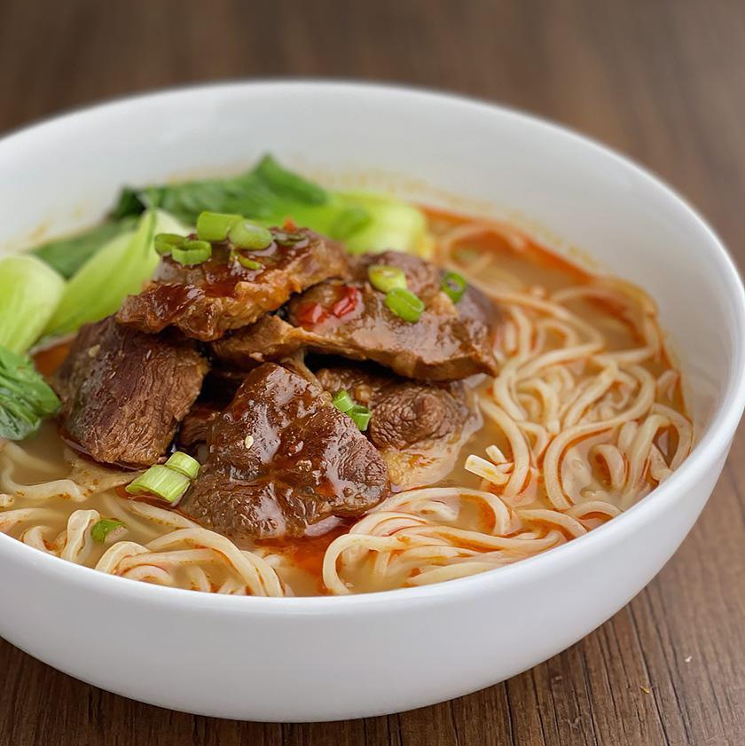 12 Spice Beef Noodle Soup · Hunan-style spicy beef shank over wheat noodle and vegetable in bone broth. Spicy.
