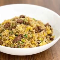 Hunan Beef Fried Rice · Our signature fried rice with beef, cage-free eggs, and green onions. Spicy.