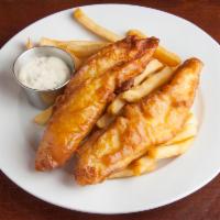 Donegal Fish and Chips · McHale's Famous Beer battered sole with tartar sauce, mushy peas & Fries