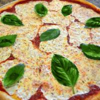 Margherita Pizza · San Marzano tomatoes, garlic, basil, olive oil and fresh mozzarella.