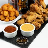 18 Piece Boneless Combo · Choice of 2 drinks, choice 3 wing sauces, and 3 dipping sauces.