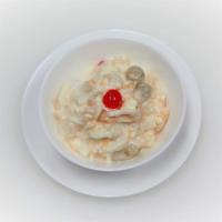 Buko Salad · Favorite Filipino dessert made with canned fruit, cream and coconut