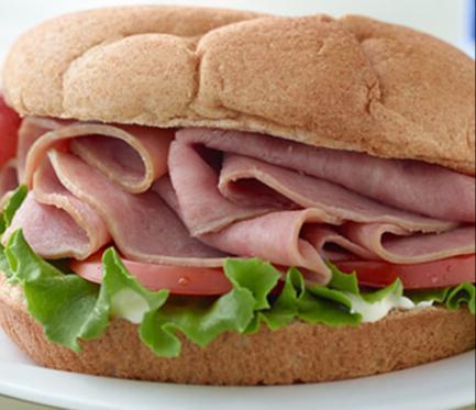 Turkey Ham on Roll · Sandwich served on a soft bread roll.