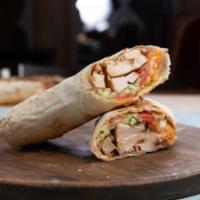 Halal Chicken Gyro in Pita · Halal chicken with vegetables stuffed in a fresh hot pita.