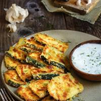 Fried Zucchini and Eggplant with Garlic Yogurt Dip · Sliced, breaded, and baked or fried. 