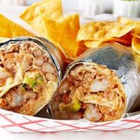Mission Burrito · Meat of choice. Served with mexican rice, choice of beans, fresh avocado, pico de gallo, mon...