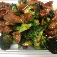 109. Beef with Broccoli · With white or brown rice.