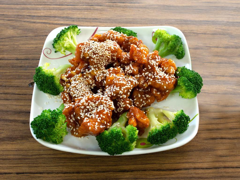 H3. Sesame Chicken · With white rice or brown rice.