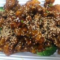H12. Sesame Beef · With white rice or brown rice.